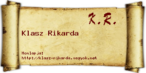 Klasz Rikarda névjegykártya